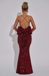 Abito Maxi in Vino Meridith
