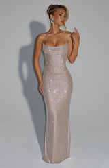 Mirabella Maxi Dress - Nude Dress Babyboo Fashion Premium Exclusive Design