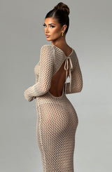 Abito Maxi Beige da Donna