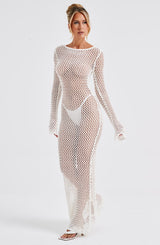 Moana Maxi Abito da Sera Bianco