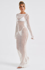 Moana Maxi Abito da Sera Bianco