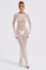 Moana Maxi Abito da Sera Bianco