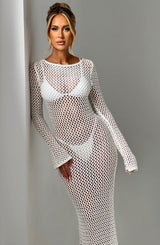 Moana Maxi Abito da Sera Bianco