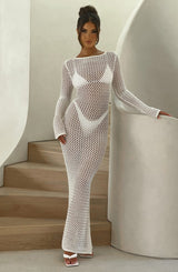 Moana Maxi Abito da Sera Bianco