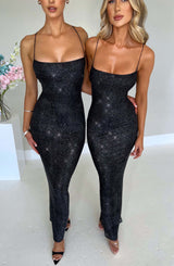 Abito Nessa Maxi Nero Scintillante