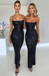 Abito Nessa Maxi Nero Scintillante