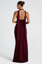 Abito Maxi Paulina - Cherry Lacquer
