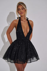 Abito Mini Pippa Nero Scintillante