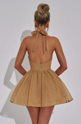 Vestito Mini Dorato Scintillante