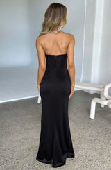 Safiya Maxi Nero Abito da Sera