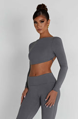 Sahra Top Charcoal Luxury