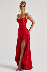 Abito Maxi Rosso Elegante