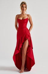 Abito Maxi Rosso Elegante