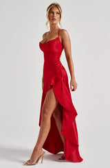 Abito Maxi Rosso Elegante
