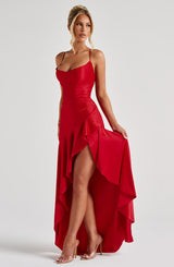 Abito Maxi Rosso Elegante
