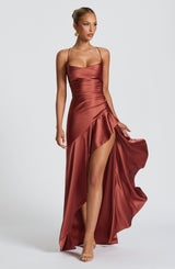 Abito Maxi Samira Nero Rossastro