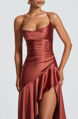 Abito Maxi Samira Nero Rossastro