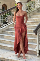 Abito Maxi Samira Nero Rossastro