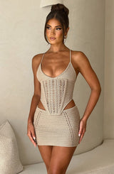 Top Beige Crochet