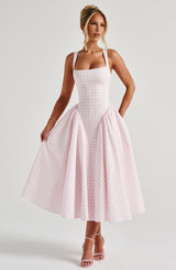 Abito Midi Sherrie Rosa Gingham