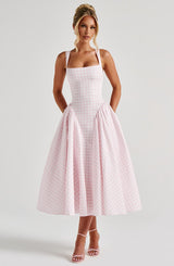 Abito Midi Sherrie Rosa Gingham