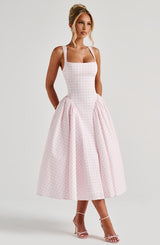 Abito Midi Sherrie Rosa Gingham