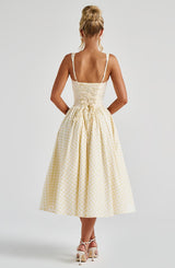 Abito Sherrie Midi Limone Gingham