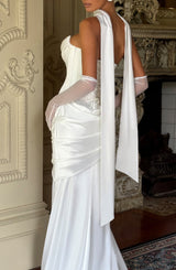 Sciarpa di seta ivory