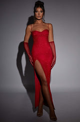 Abito Maxi Trixie Rosso Scintillante