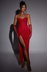 Abito Maxi Trixie Rosso Scintillante