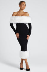 Vittoria Abito Midi Nero/Bianco