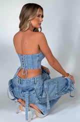 Corset Top Blu