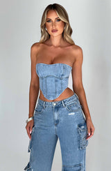 Corset Top Blu