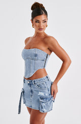 Corset Top Blu