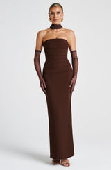 Abito Maxi Yulia Plum Brown
