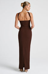 Abito Maxi Yulia Plum Brown