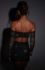 Mini Skort Nero Sparkle Donna